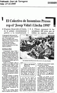 Notícia al Diari de Tarragona sobre el memorial 1995