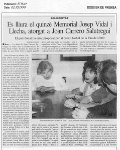 Notícia a El Punt sobre el memorial 1999